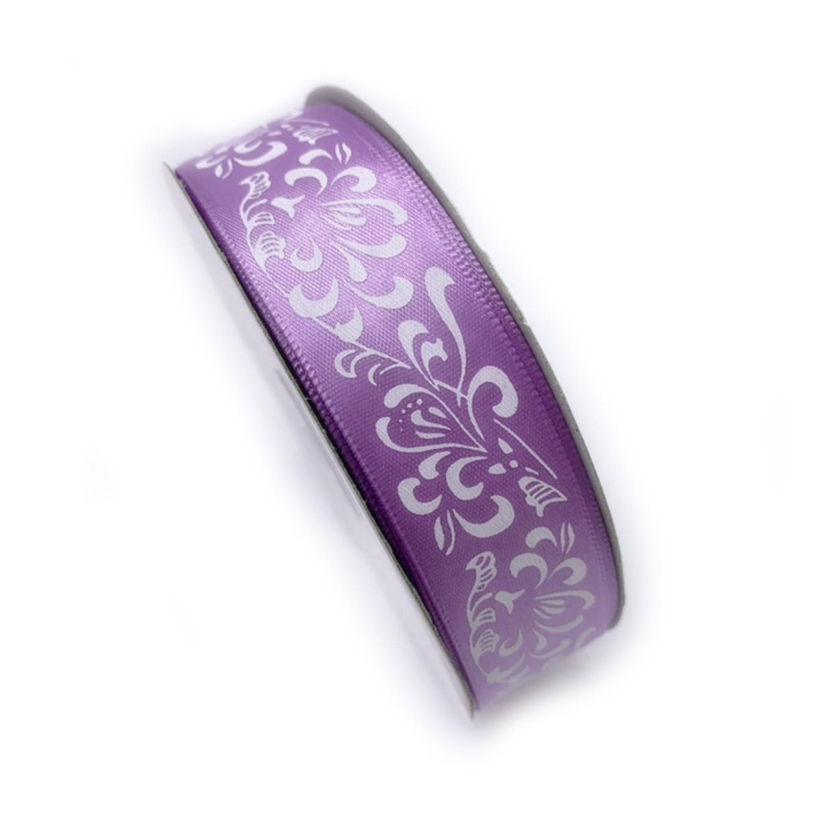 5m Polyester Ribbon 25mm Mixed Colours Pack – White on Purple