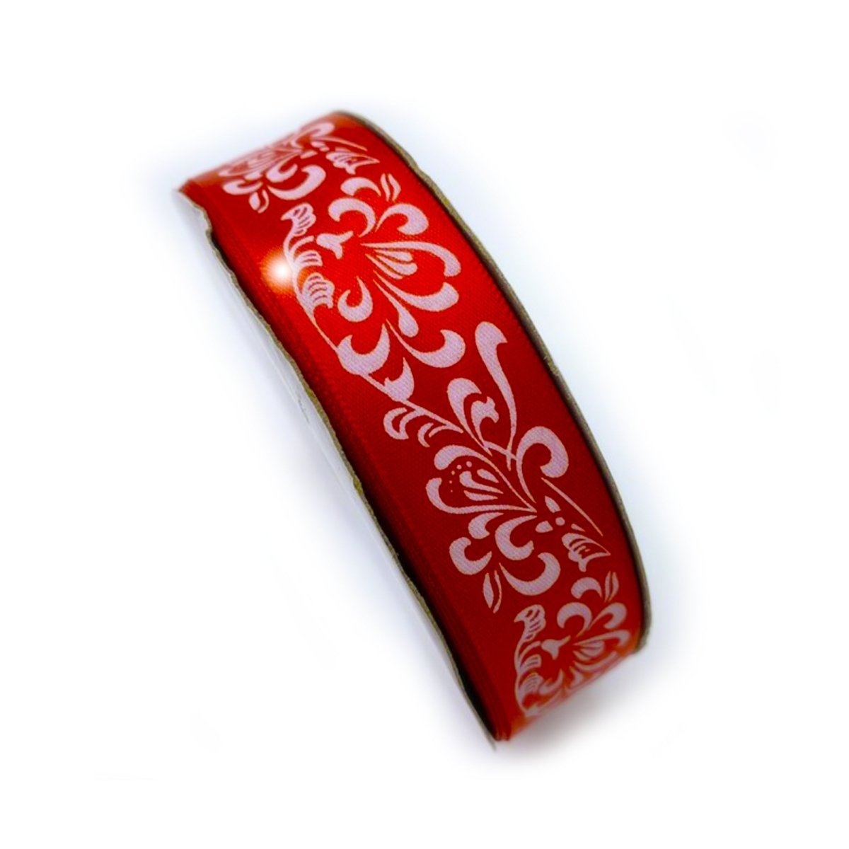 5m Polyester Ribbon 25mm Mixed Colours Pack – White on Red