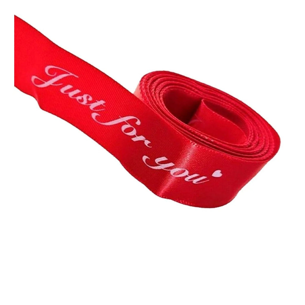 5m Printed Ribbon Set 25mm “Just For You” – Red