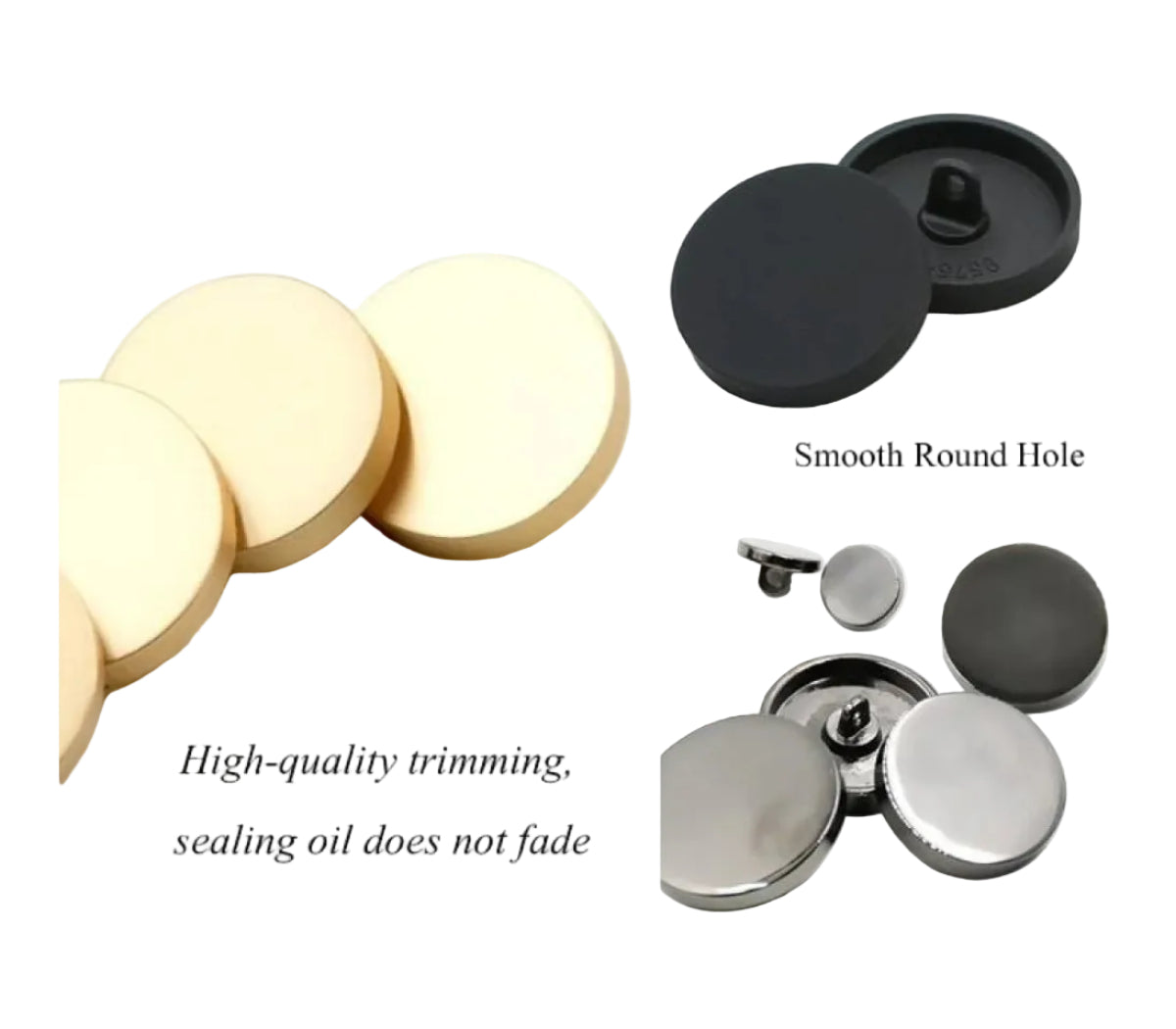 5pcs Metal Shank Sewing Buttons 10-25mm