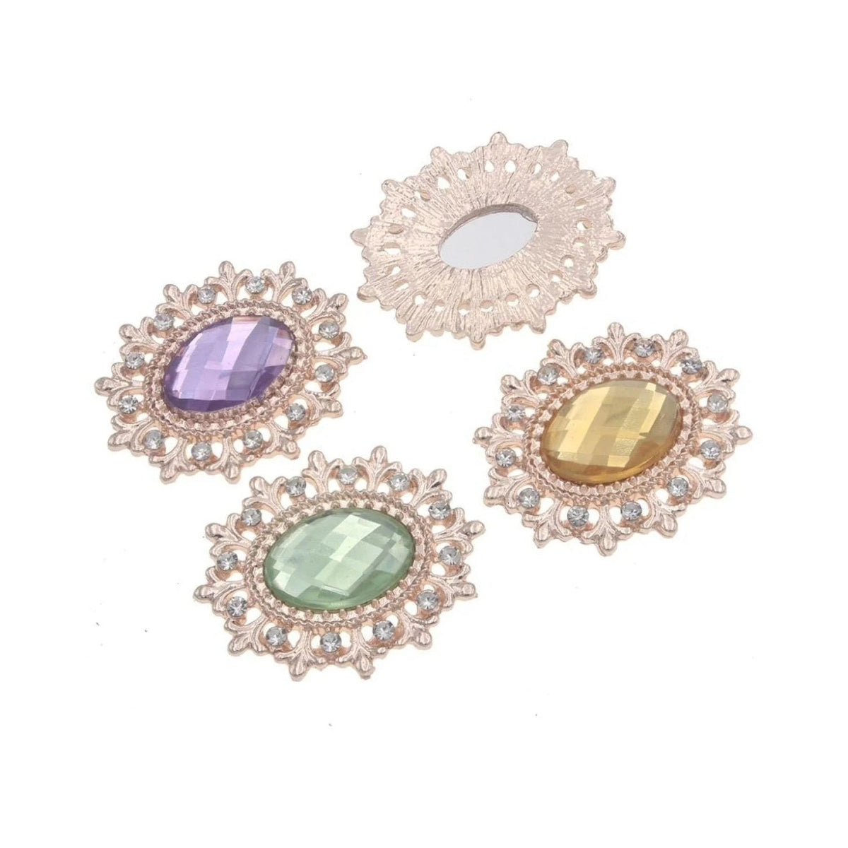 Rhinestone Acrylic Button 28x24mm Set 5pcs or 16pcs