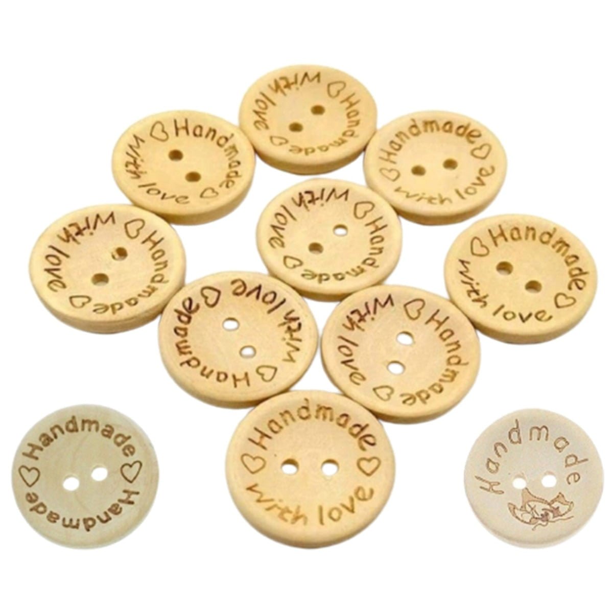 5pcs Round Wooden Buttons 2-Hole