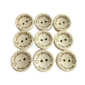 5pcs Round Wooden Buttons 2-Hole – 15mm "Handmade with Love", 20mm "Handmade with Love"