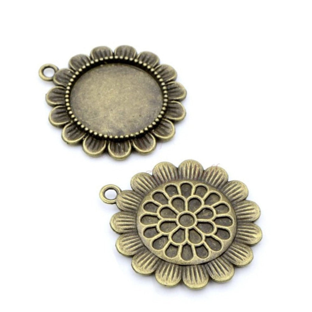 5pcs 20mm Antique Silver Plated Black Bronze Cabochon Charms – Antique Bronze