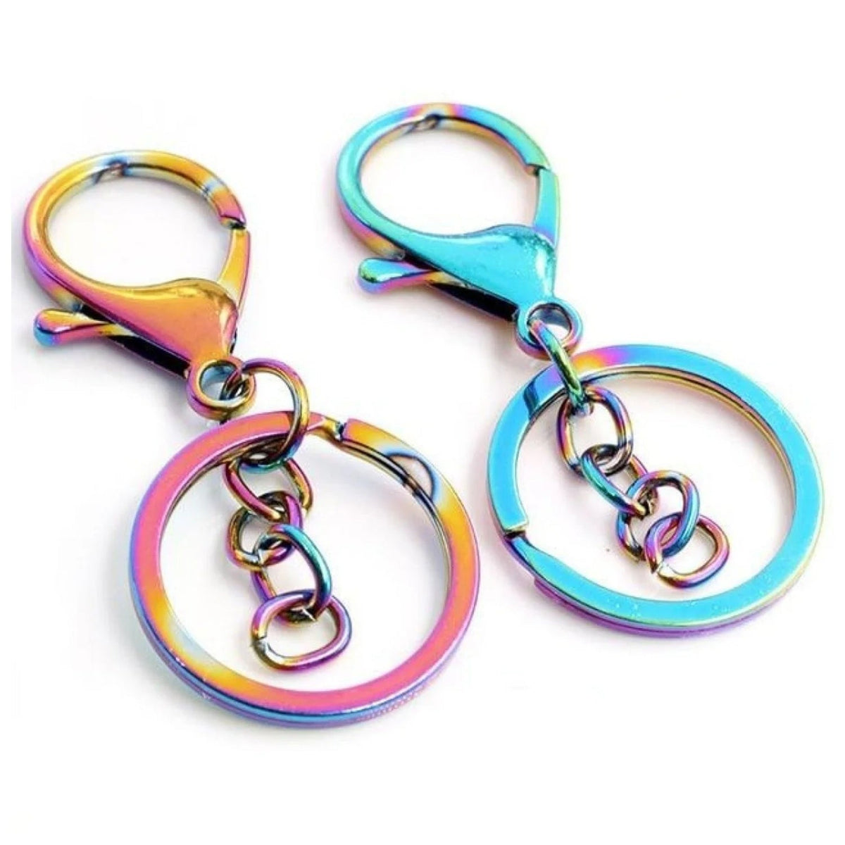 5pcs 30mm Key Ring with 70mm Plated Lobster Clasp – Aurora