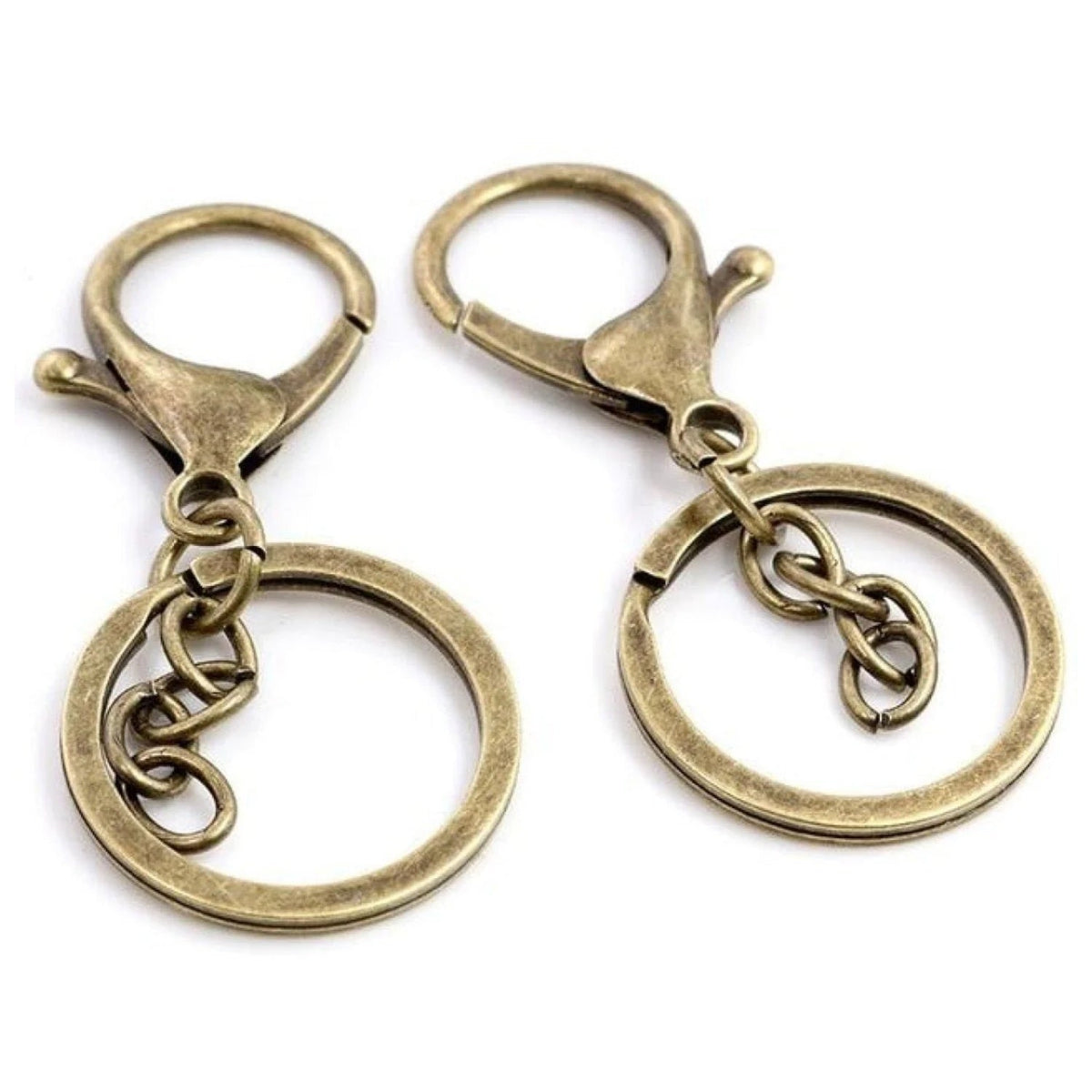 5pcs 30mm Key Ring with 70mm Plated Lobster Clasp – Bronze