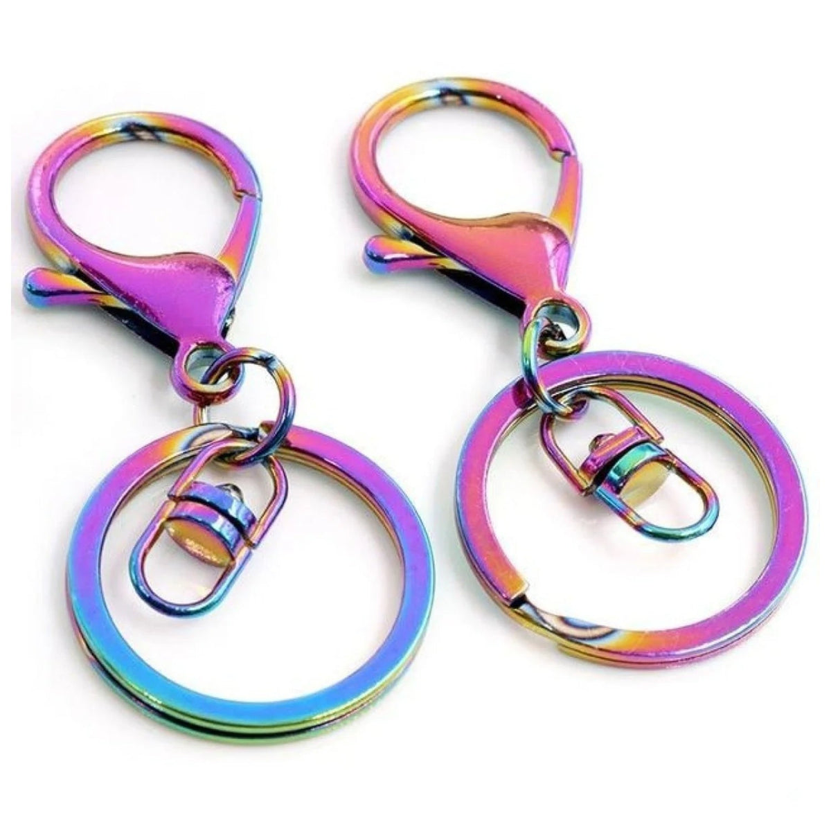 5pcs 30mm Key Ring with 70mm Swivel Loop Lobster Clasp – Aurora Swivel Loops