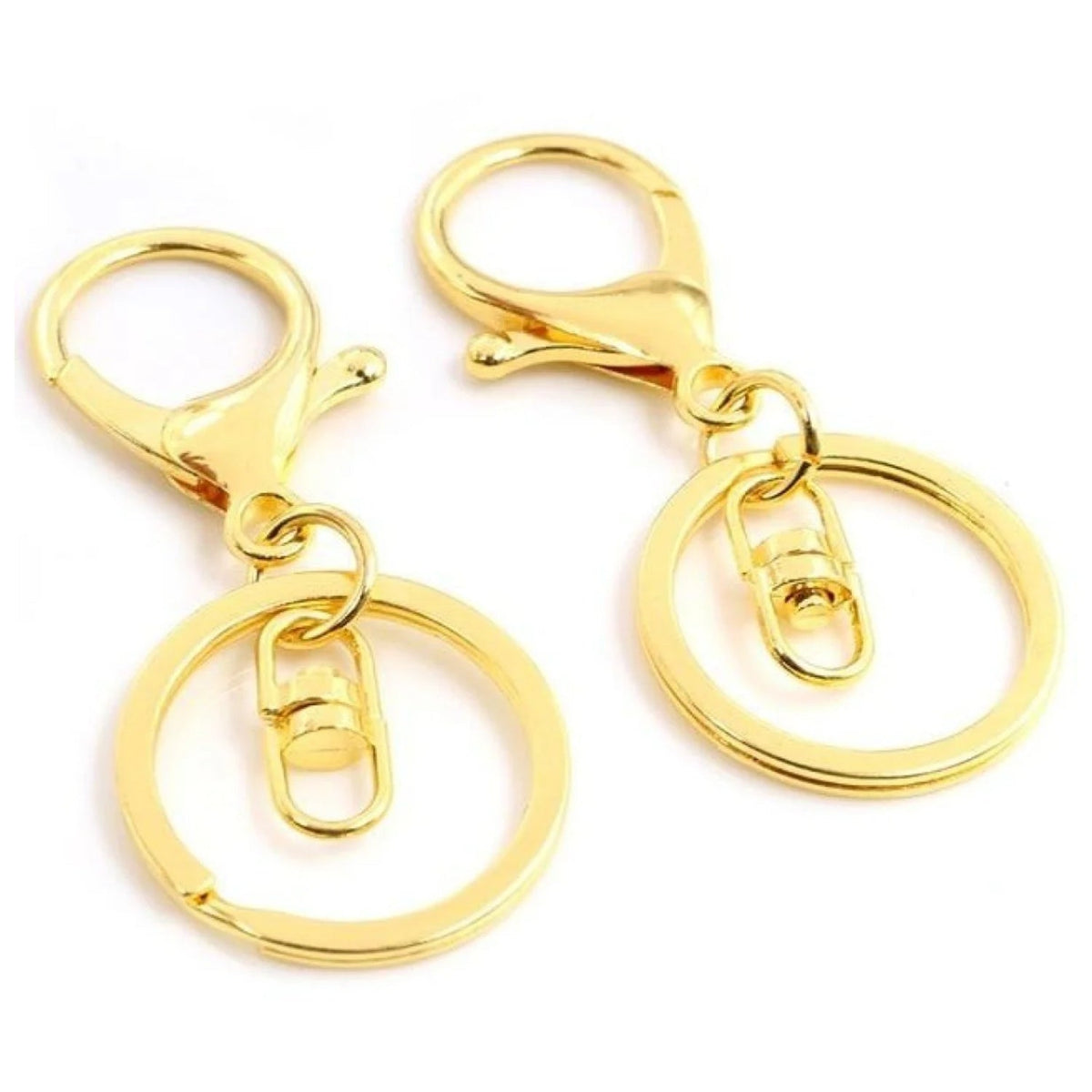 5pcs 30mm Key Ring with 70mm Swivel Loop Lobster Clasp – Gold Swivel Loops
