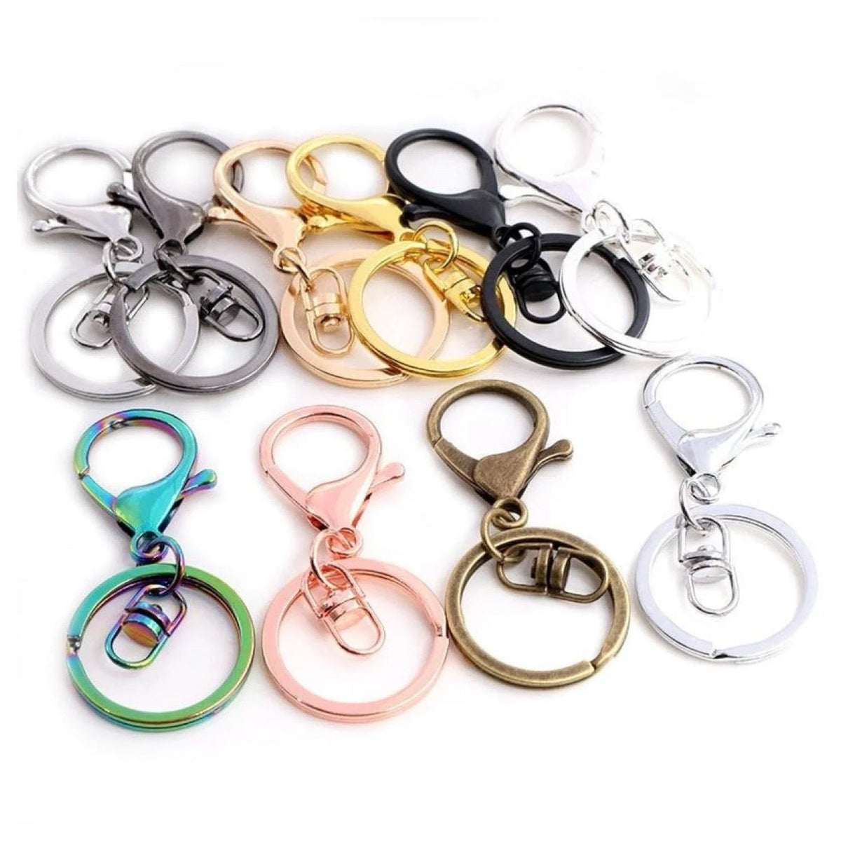 5pcs 30mm Key Ring with 70mm Swivel Loop Lobster Clasp