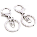 5pcs 30mm Key Ring with 70mm Swivel Loop Lobster Clasp – Rhodium Swivel Loops