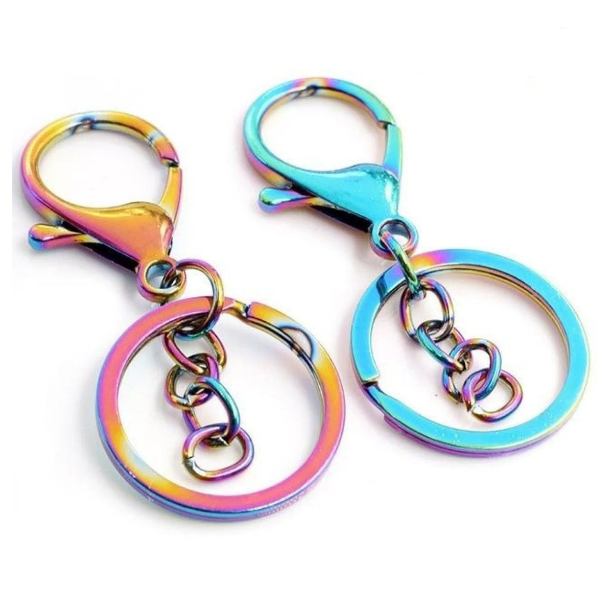 5pcs 30mm Lobster Key Ring with 70mm Plated Clasp – Aurora Regular Chain