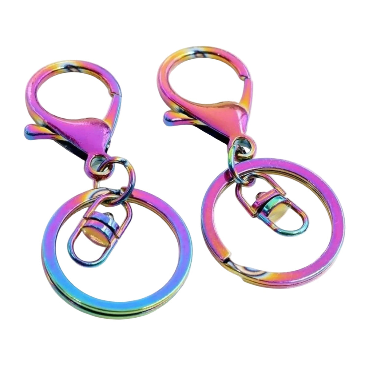 5pcs 30mm Lobster Key Ring with 70mm Plated Clasp – Aurora Swivel Loops