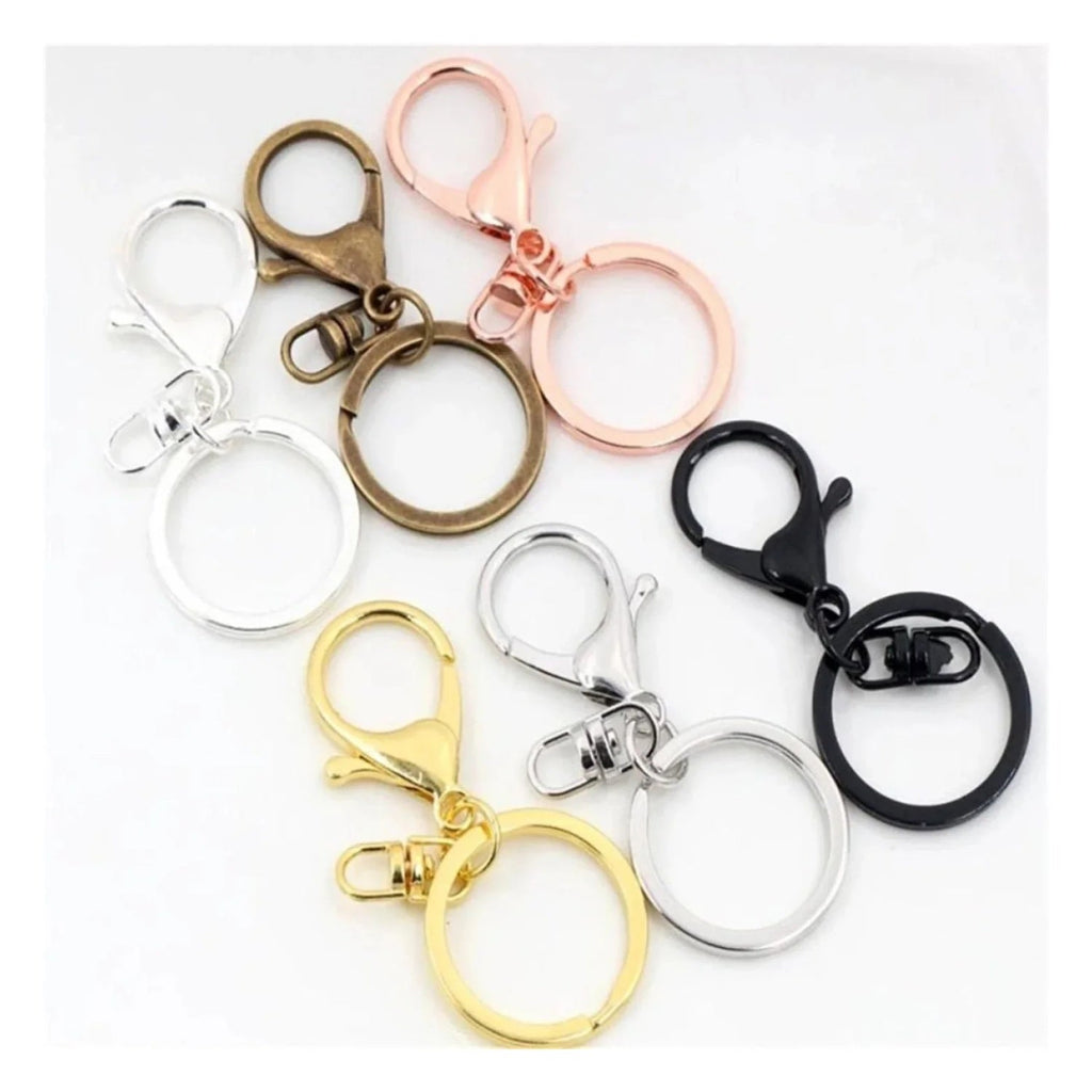 5pcs 30mm Lobster Key Ring with 70mm Plated Clasp