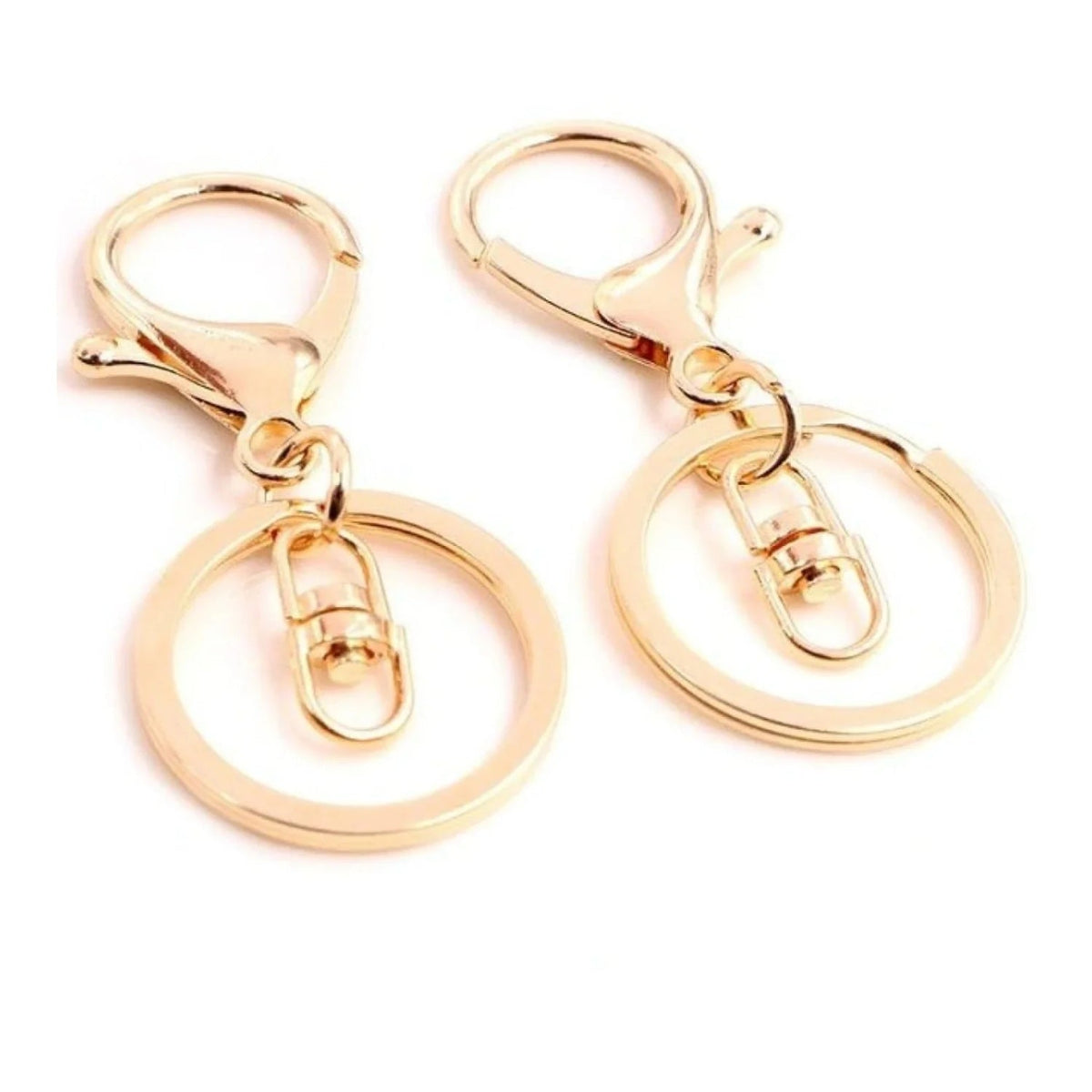 5pcs 30mm Lobster Key Ring with 70mm Plated Clasp – Gold Swivel Loops, KC Gold Swivel Loops