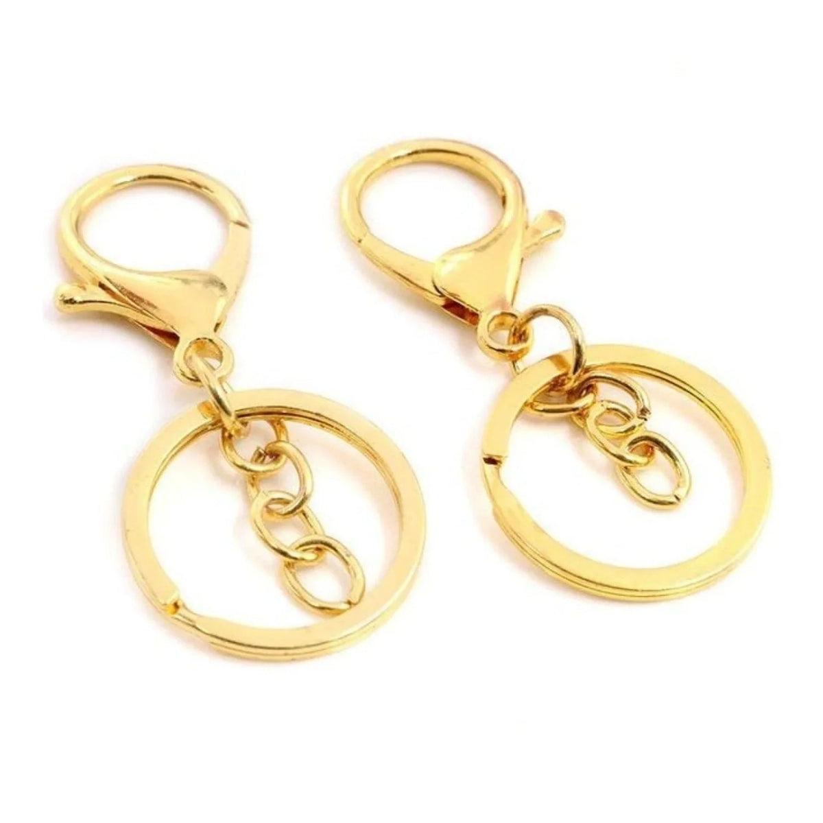 5pcs 30mm Lobster Key Ring with 70mm Plated Clasp – Gold Regular Chain
