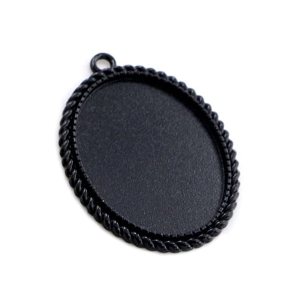 5pcs 30x40mm Cabochon Backing Antique Silver Bronze Black Gold – Black Style 1