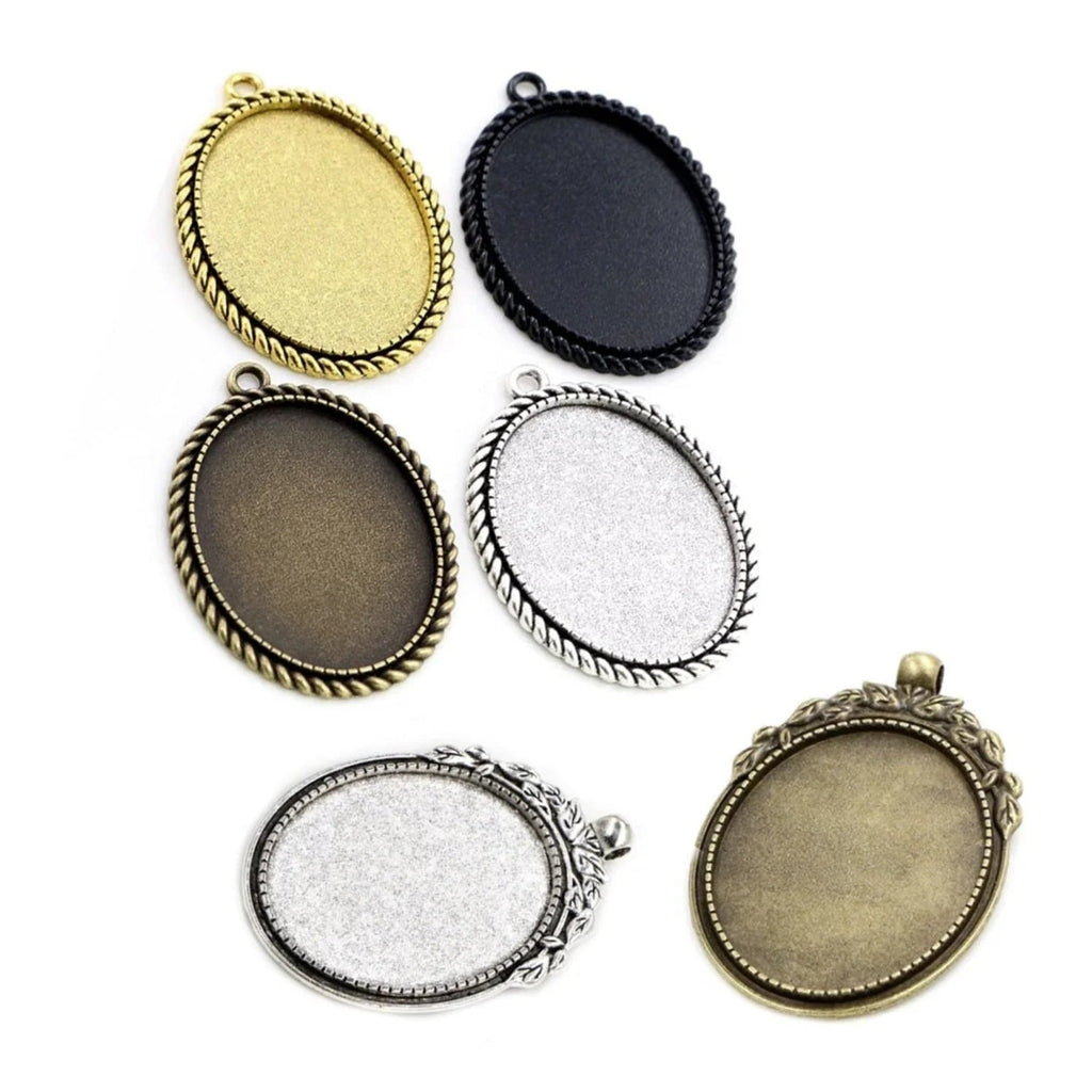5pcs 30x40mm Cabochon Backing Antique Silver Bronze Black Gold