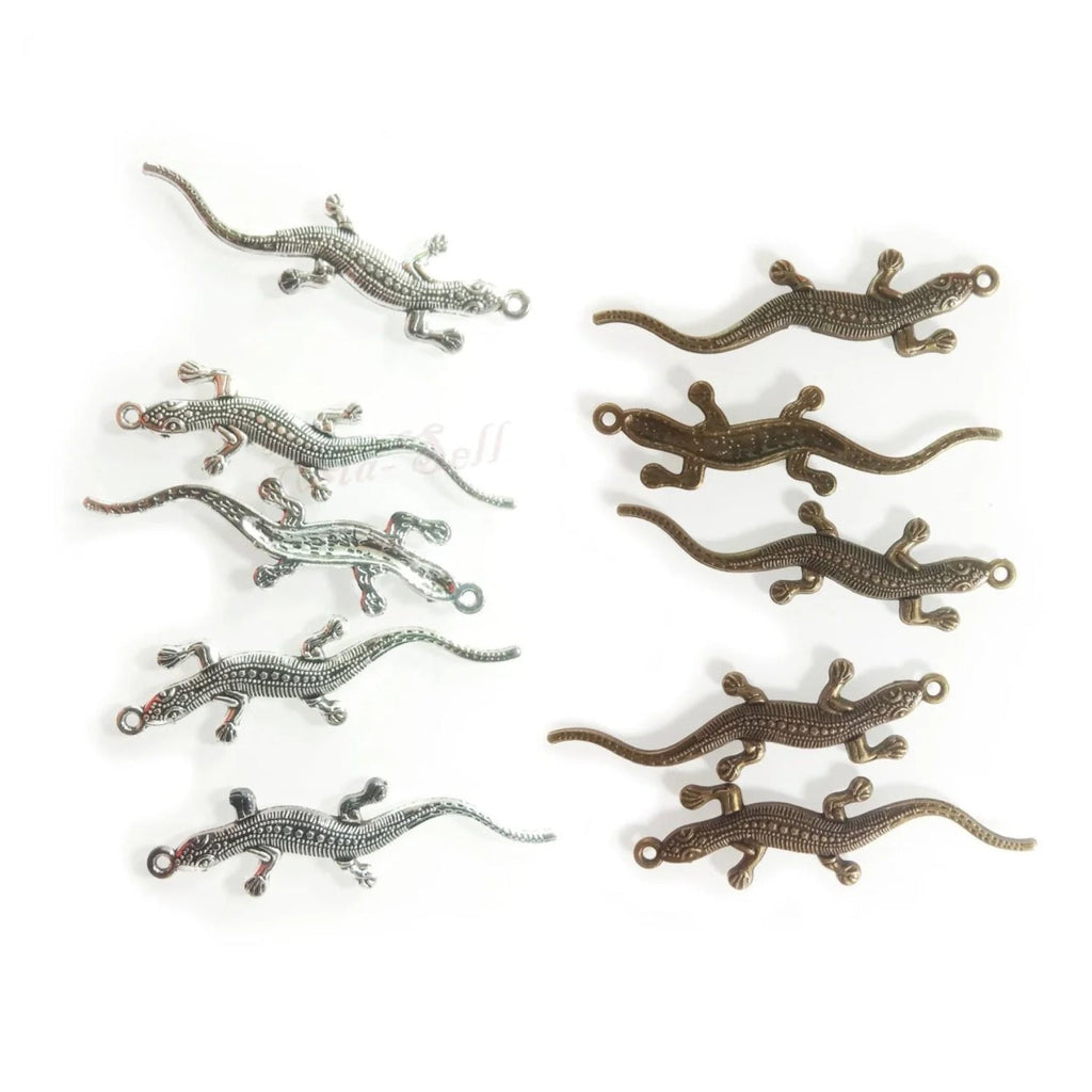Gecko Pendant Charms 56x15mm 5pcs