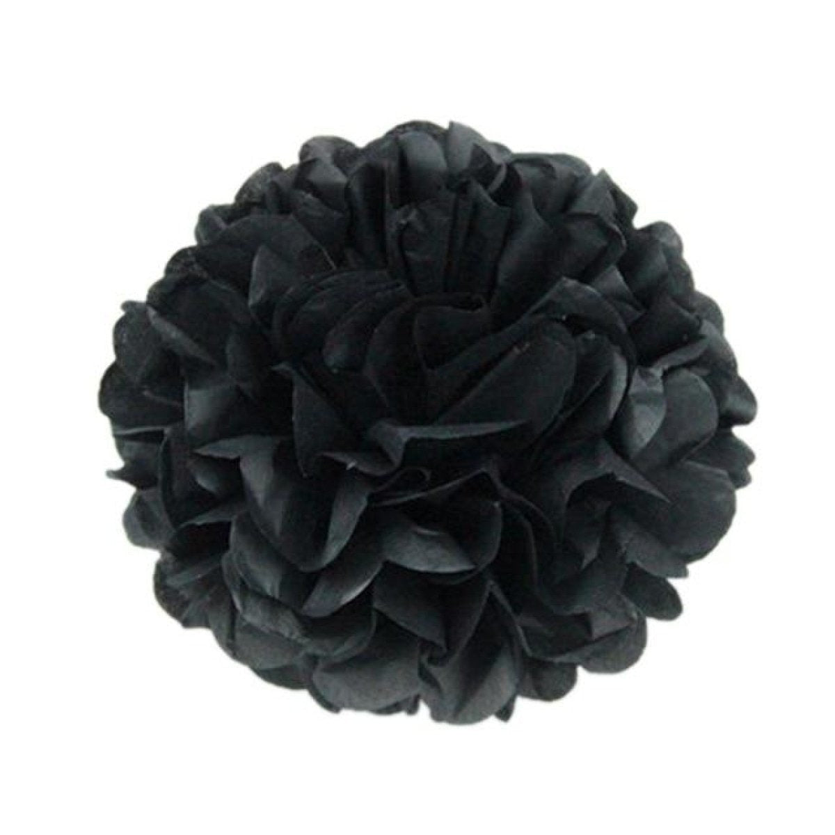 5pcs Tissue Paper Pom Poms 6-12in – Black 10cm 4inch, Black 15cm 6inch
