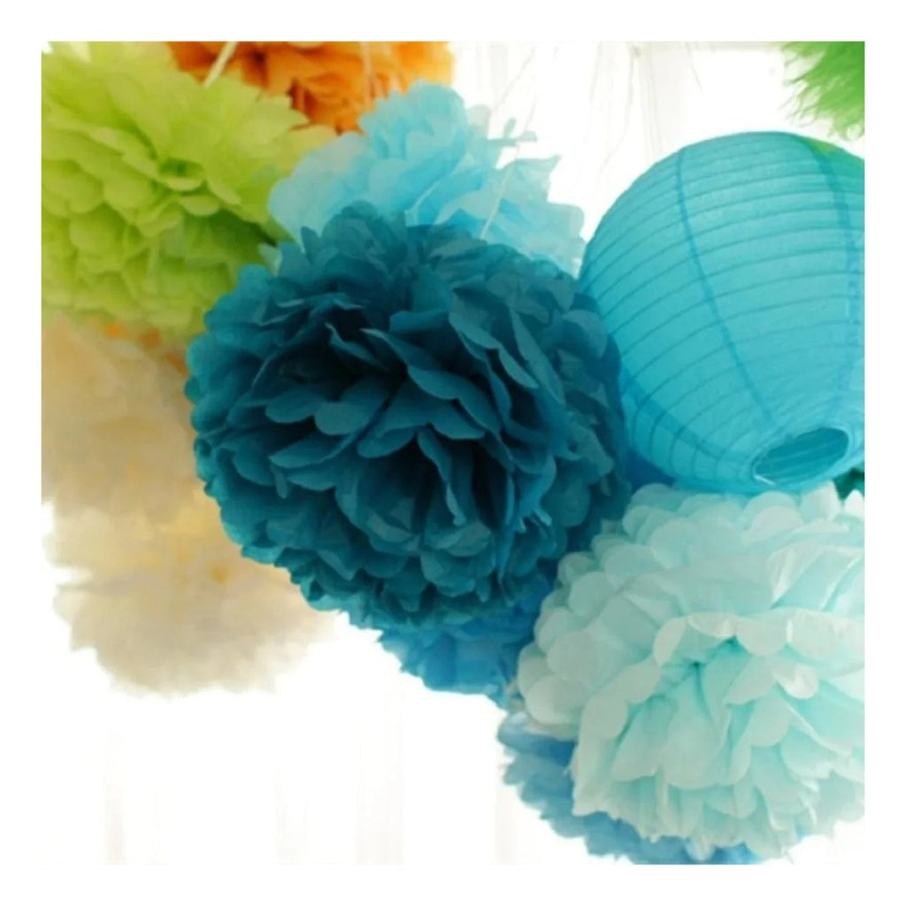 5pcs Tissue Paper Pom Poms 6-12in