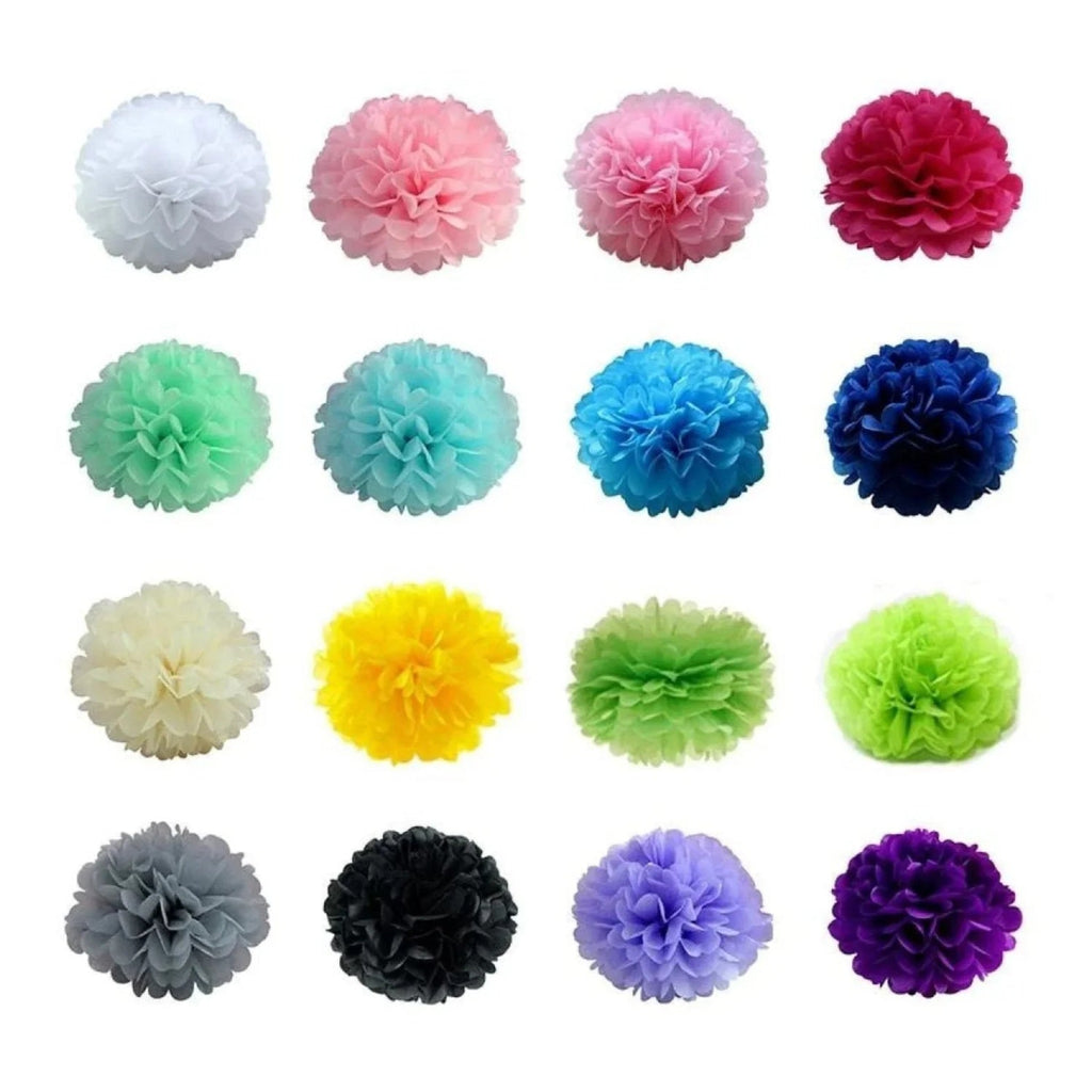 5pcs Tissue Paper Pom Poms 6-12in