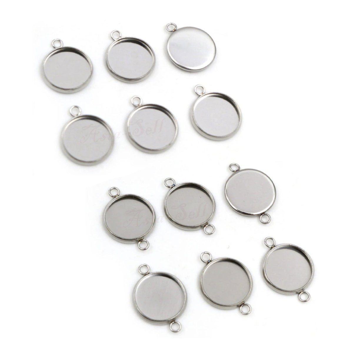 5pcs Cabochon Bases 12mm Stainless Steel Charms Pendant