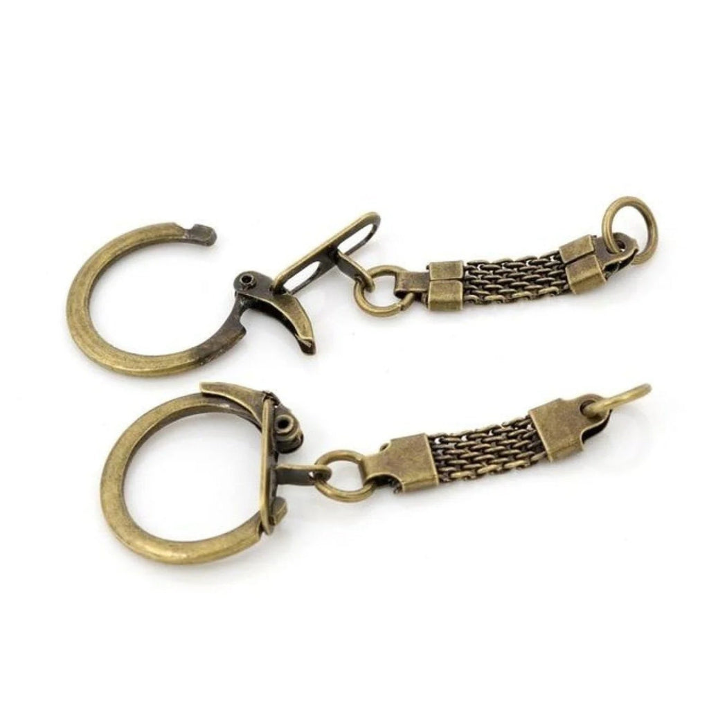 5pcs Key Ring Key Chain 60x24mm Rhodium Bronze Plated Lobster Clasps – Bronze