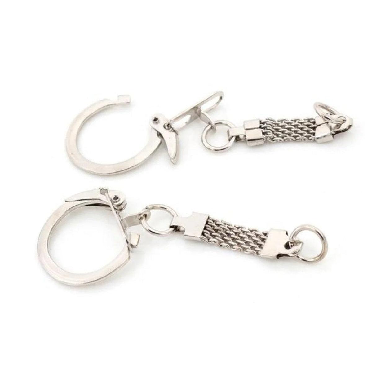 5pcs Key Ring Key Chain 60x24mm Rhodium Bronze Plated Lobster Clasps – Rhodium