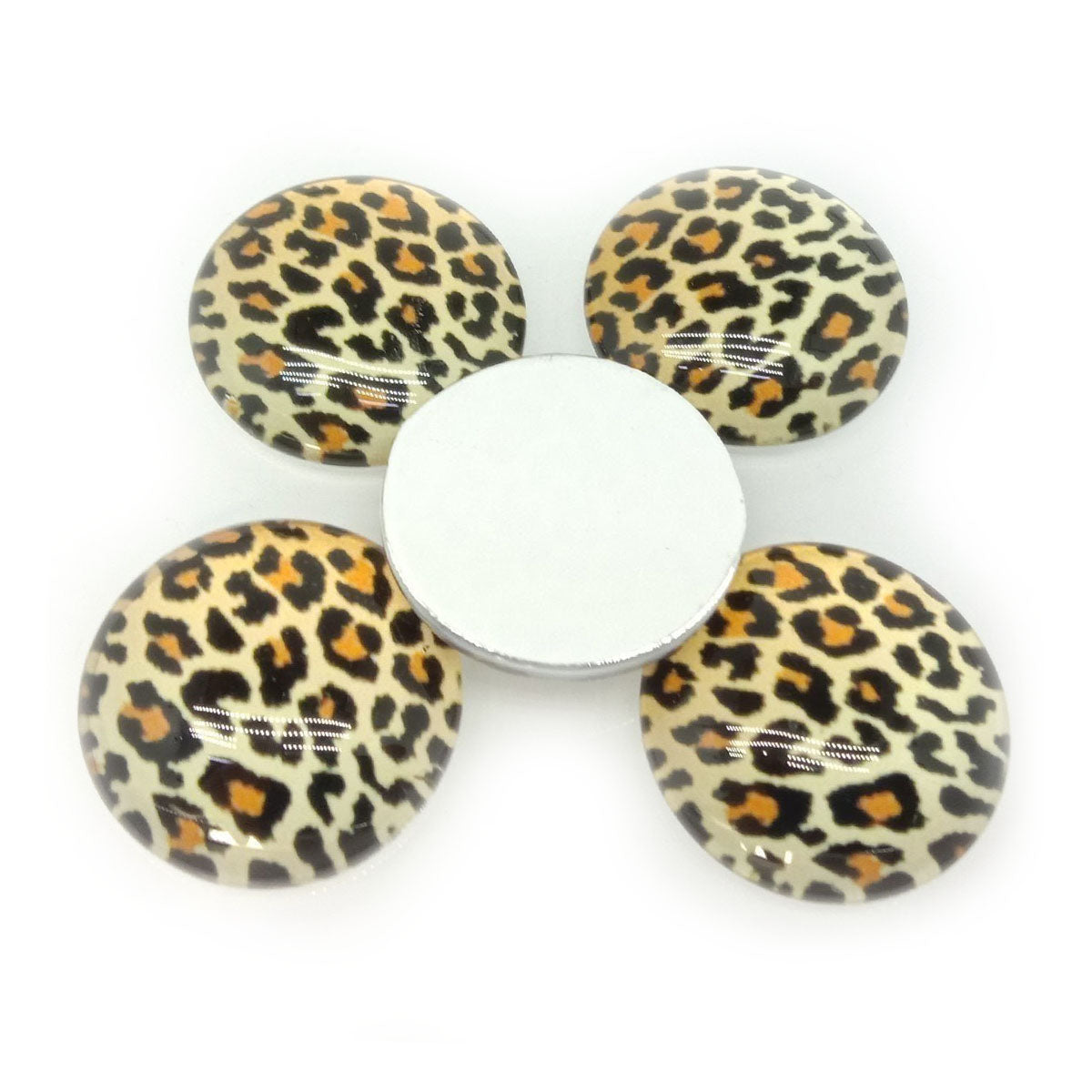 Leopard Print Cabochon 25mm Glass Dome – 5pcs