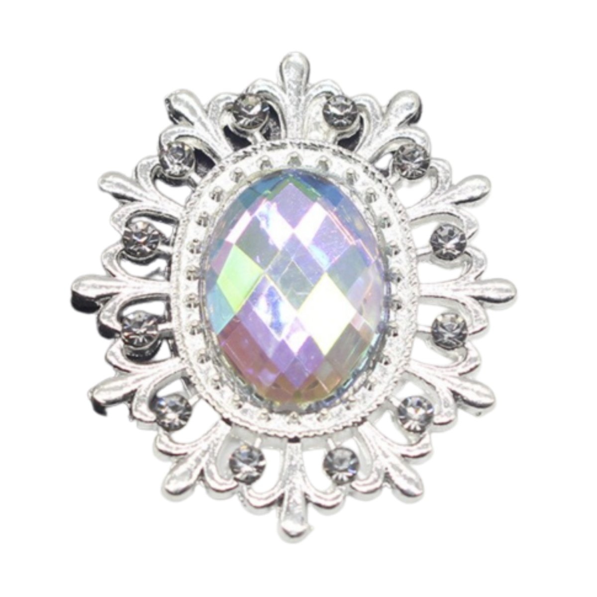 5pcs or 19pcs Rhinestone Acrylic Cabochon Gem Button Craft Sewing DIY Handmade Clothing Embellishment Decorative Decorations Mixed Set - 5pcs AB - Asia Sell