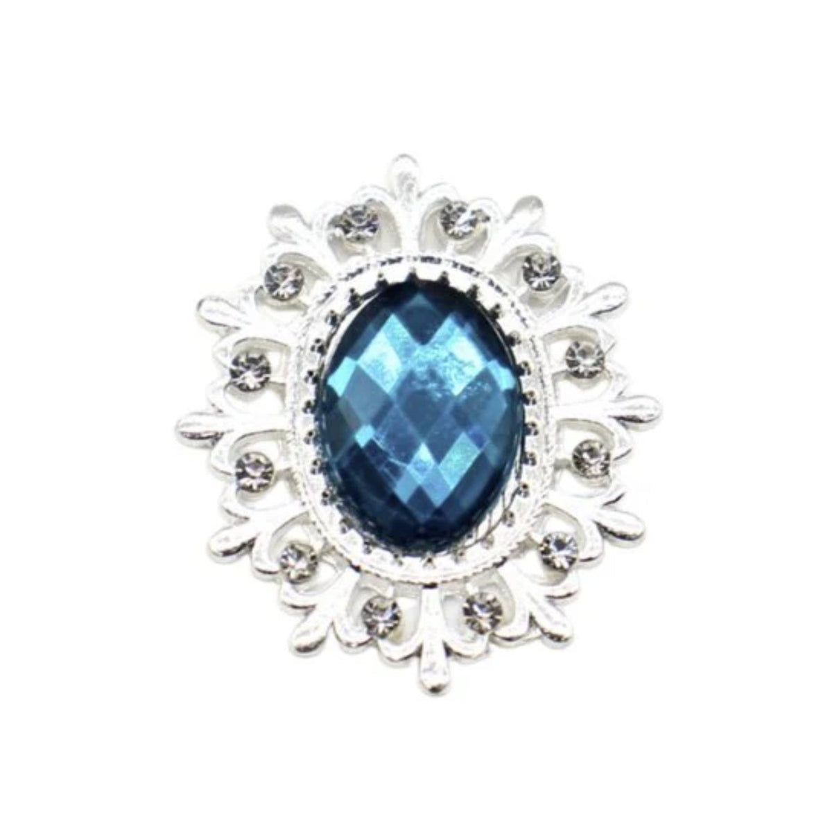 5pcs or 19pcs Rhinestone Acrylic Cabochon Gem Button Craft Sewing DIY Handmade Clothing Embellishment Decorative Decorations Mixed Set - 5pcs Deep Blue - Asia Sell