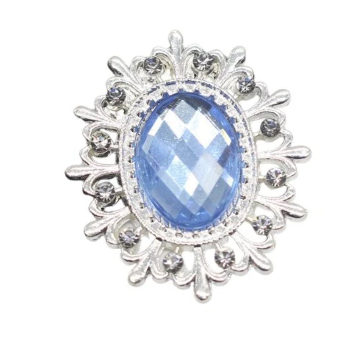 5pcs or 19pcs Rhinestone Acrylic Cabochon Gem Button Craft Sewing DIY Handmade Clothing Embellishment Decorative Decorations Mixed Set - 5pcs Light Blue - Asia Sell