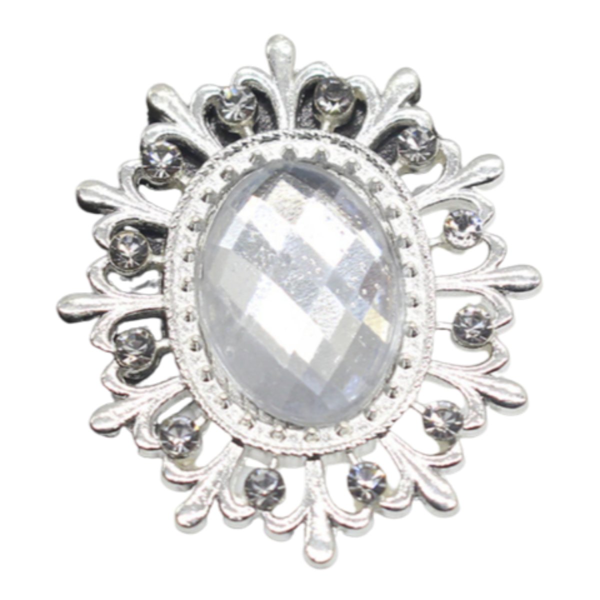 5pcs or 19pcs Rhinestone Acrylic Cabochon Gem Button Craft Sewing DIY Handmade Clothing Embellishment Decorative Decorations Mixed Set - 5pcs White - Asia Sell