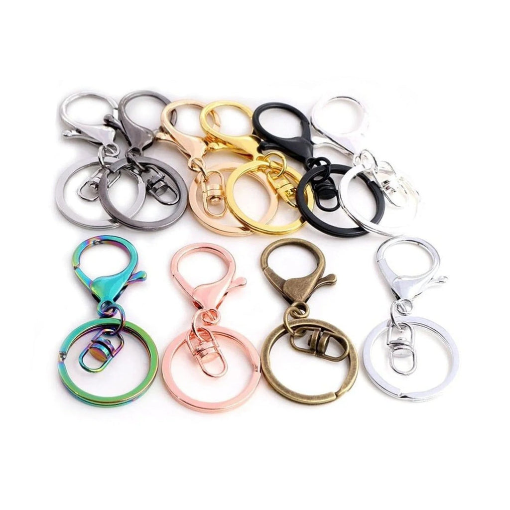 5pcs 30mm Lobster Key Ring with 70mm Plated Clasp