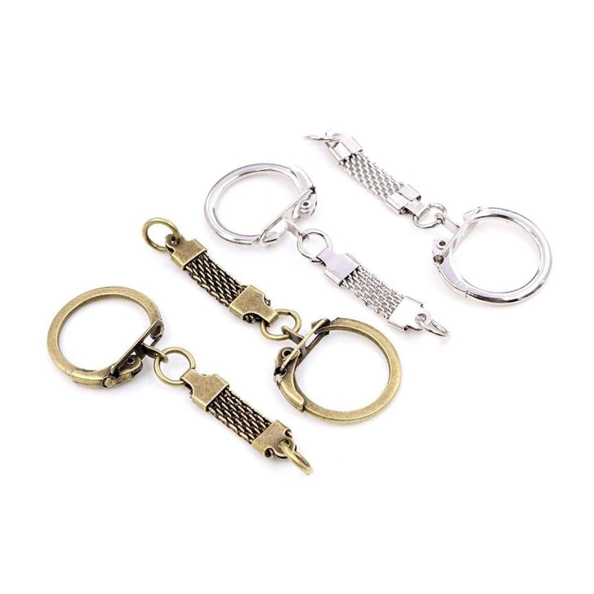 5pcs Key Ring Key Chain 60x24mm Rhodium Bronze Plated Lobster Clasps