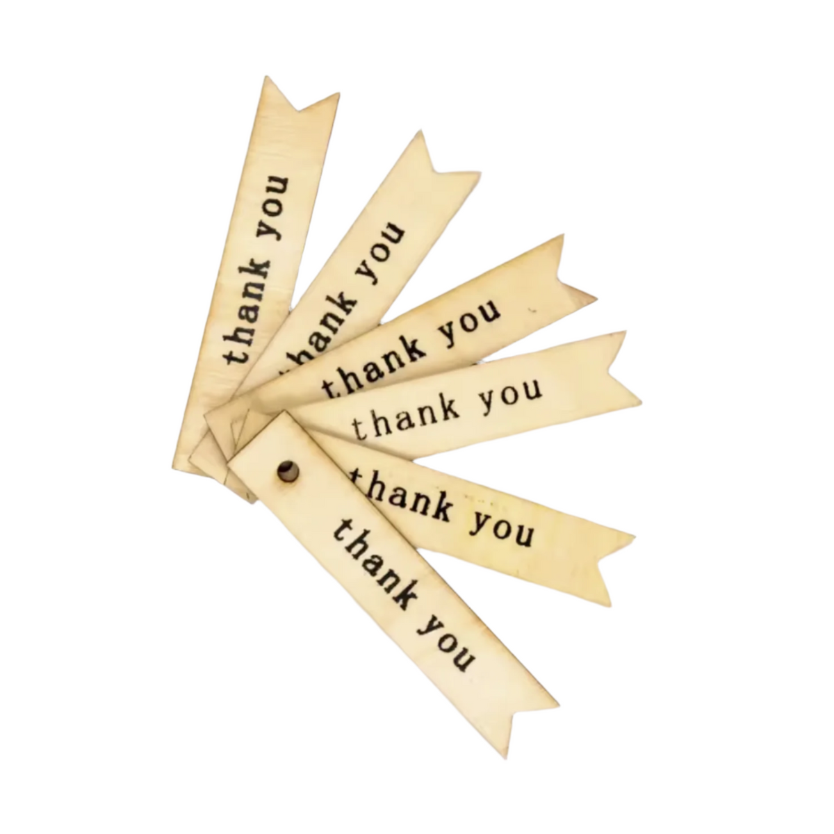 5pcs 65mm Thank You Wood Tags DIY Craft