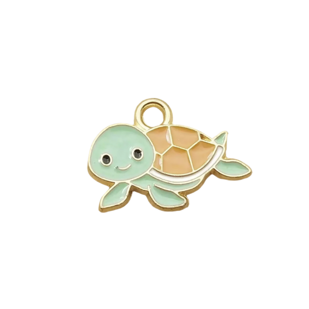 Turtle Enamel Flat Charms – 5 Pack