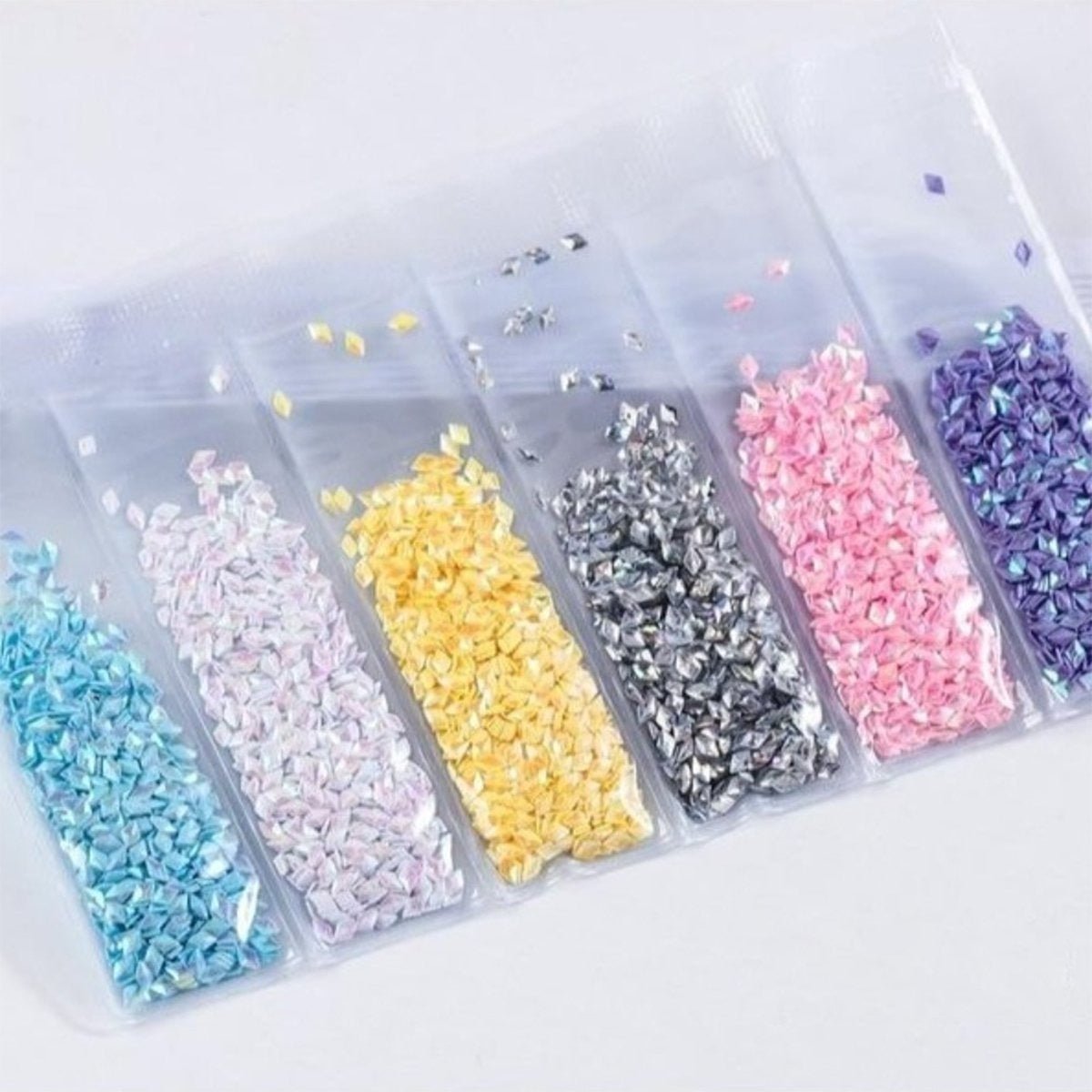 6 Bags Mixed Nail Glitter Powder Sequins 10g