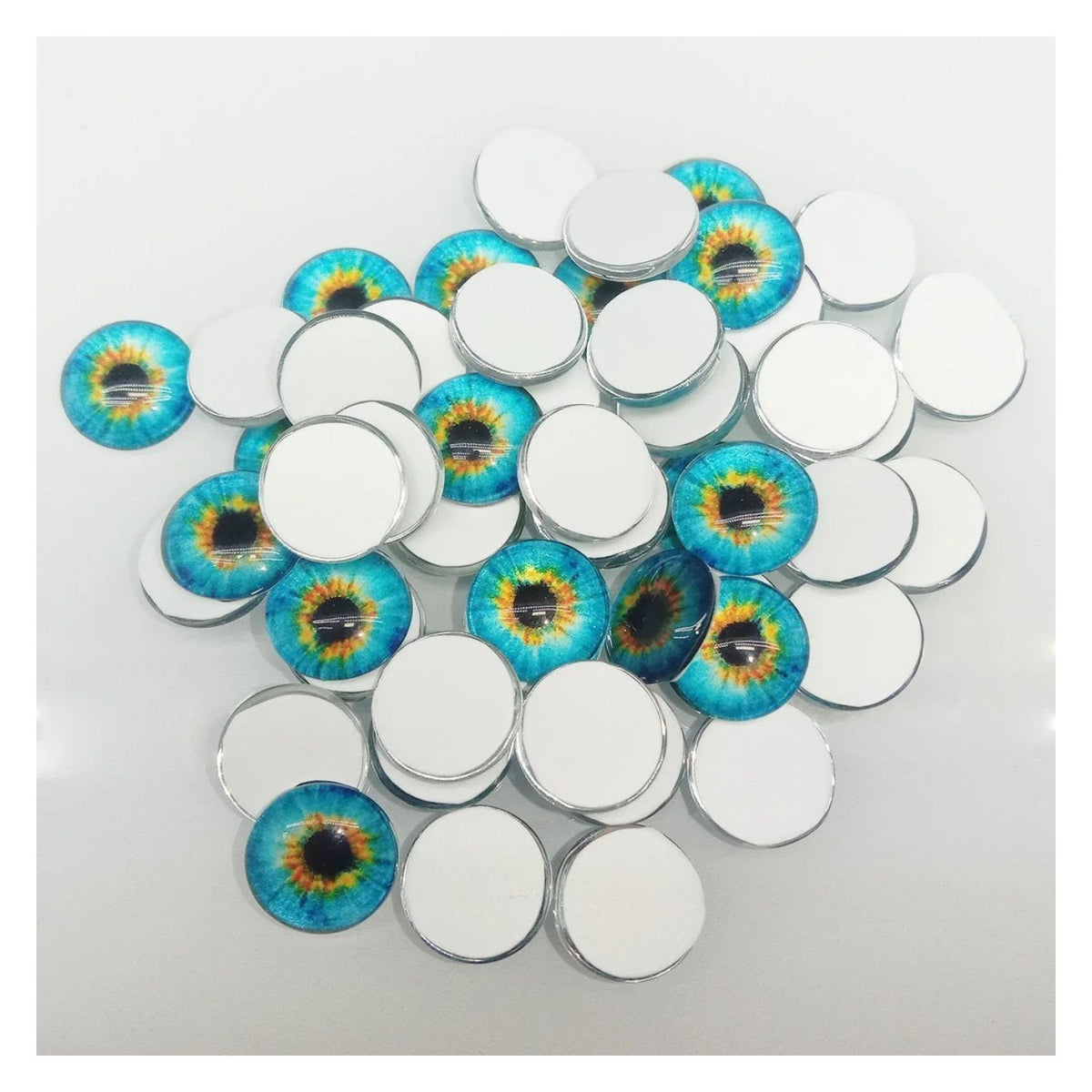 60pcs Round 12mm Glass Eyes Dragon Lizard Frog