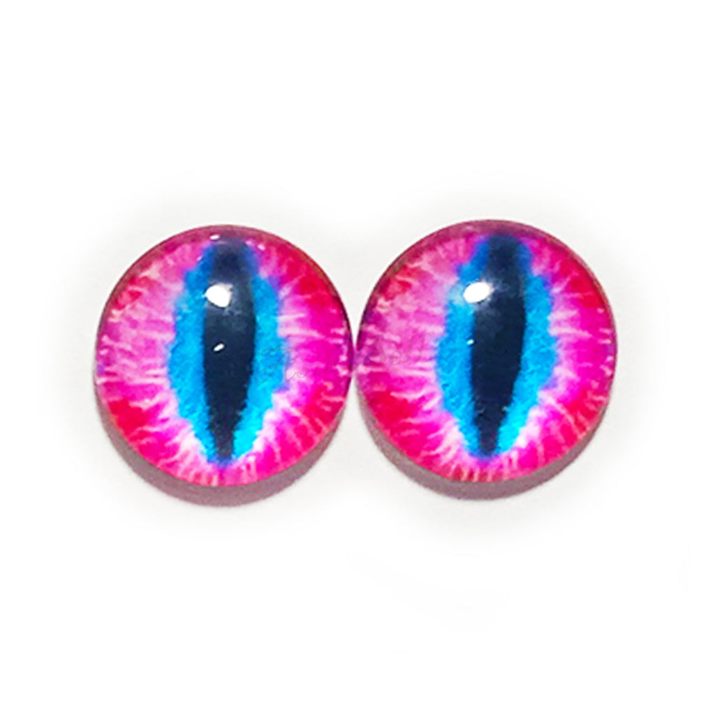 10pcs 6mm & 8mm Glass Cabochon Eyes – 10x 6-12mm Glass Eyes - Red Lizard Pupils