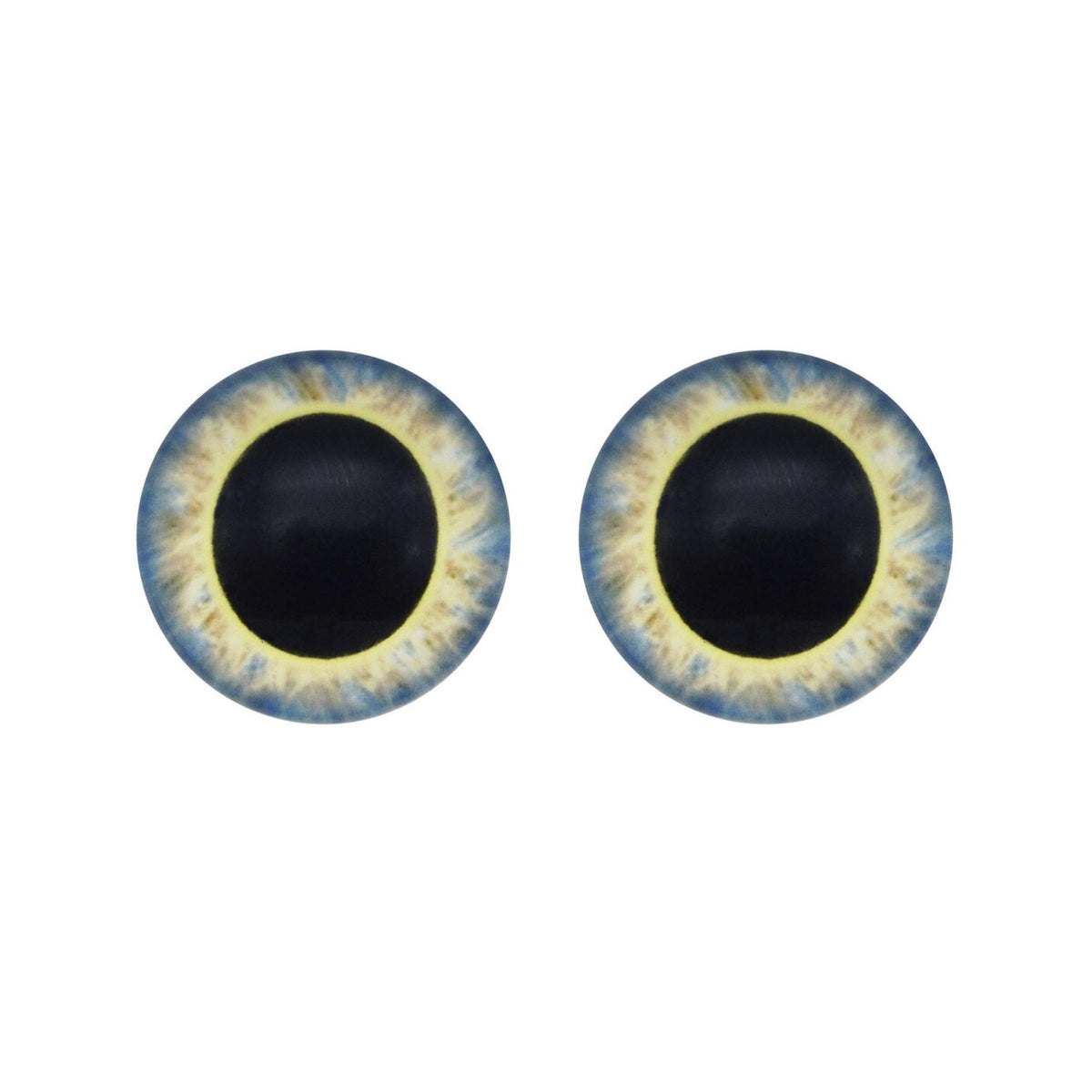 20mm Doll Owl Glass Eyes Large Pupils Cabochon – 10 Pieces / Grey Yellow, 40 Pieces / Grey Yellow