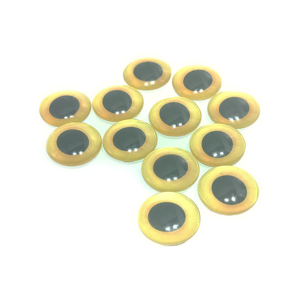 20mm Doll Owl Glass Eyes Large Pupils Cabochon – 10 Pieces / Yellow, 40 Pieces / Yellow