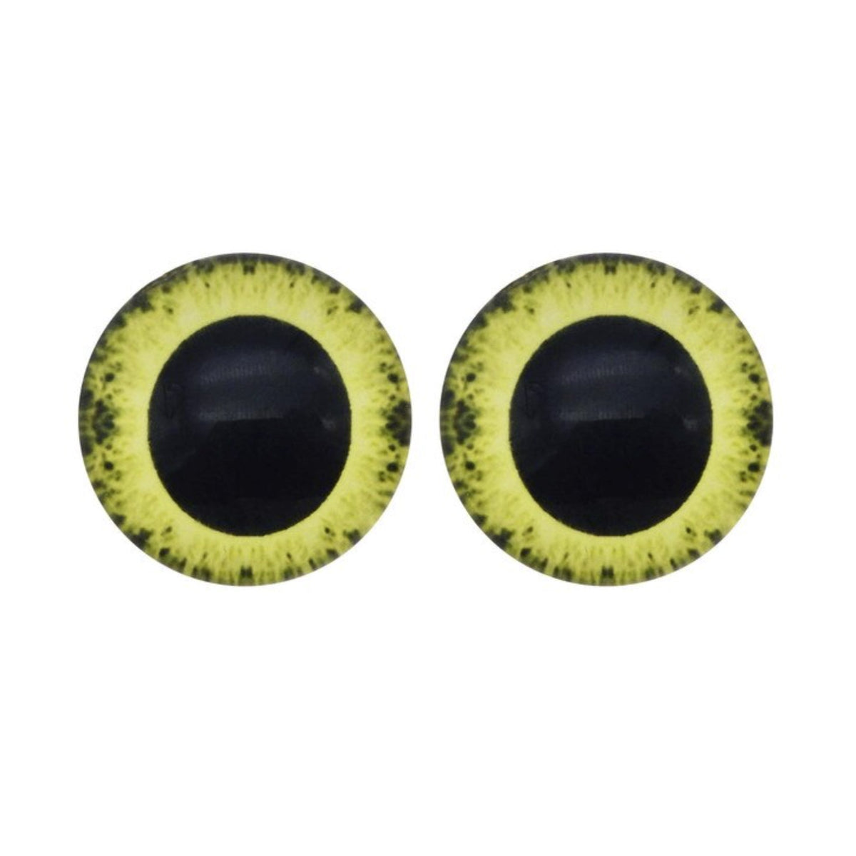 20mm Doll Owl Glass Eyes Large Pupils Cabochon – 10 Pieces / Yellow Green, 40 Pieces / Yellow Green