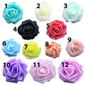 7.5cm Foam Rose Head for Wedding DIY Wreaths – 1. 40pcs Cyan, 2. 40pcs Milk White, 3. 38pcs Light Green, 4. 40pcs Black, 5. 38pcs Red, 6. 40pcs Sky Blue, 7. 38pcs Yellow, 8. 37pcs Orange, 9. 30pcs Pink, 10. 40pcs Purple, 11. 40pcs Light Pink, 12.
