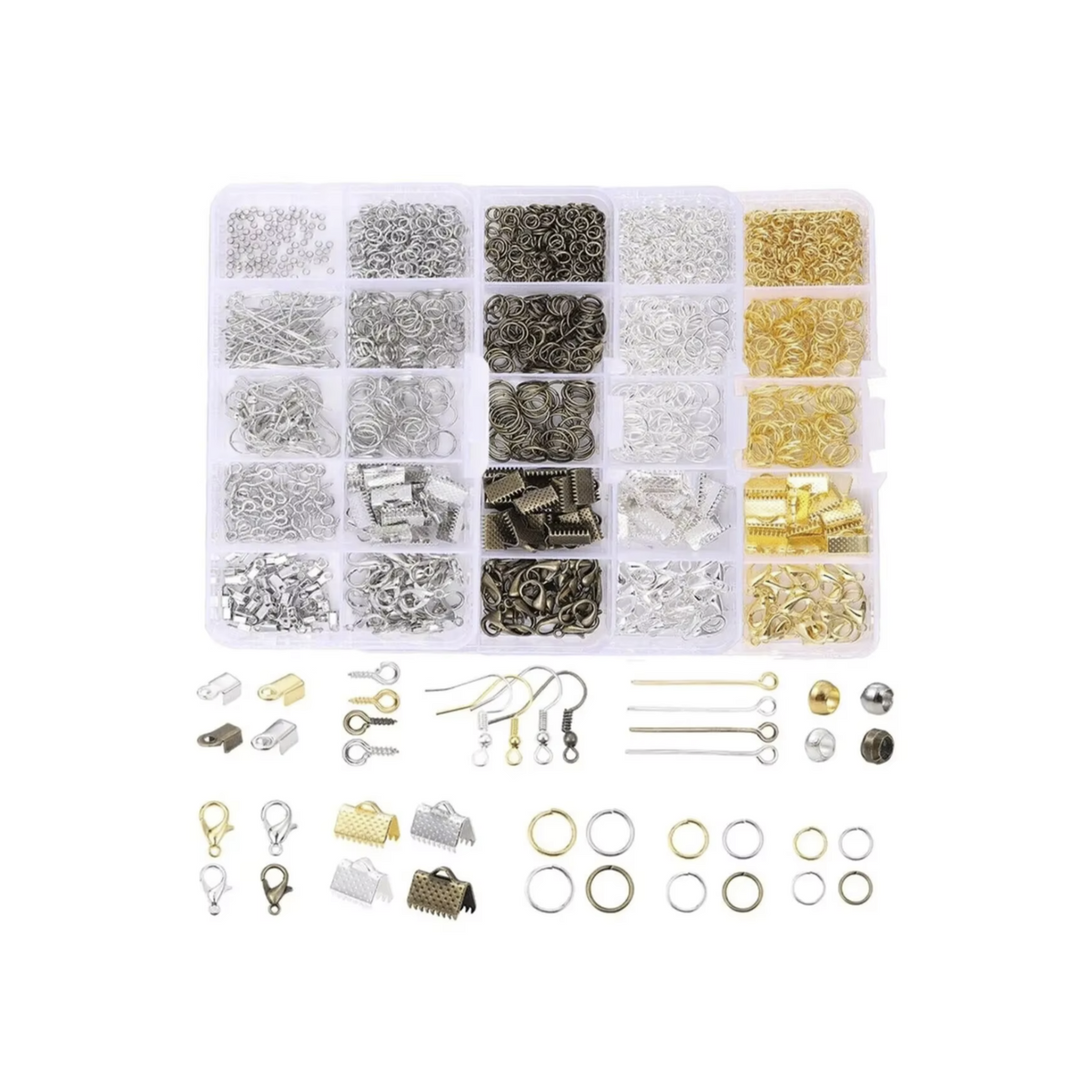 700pcs Jewellery Findings – Jump Rings, Clasps & Buckles