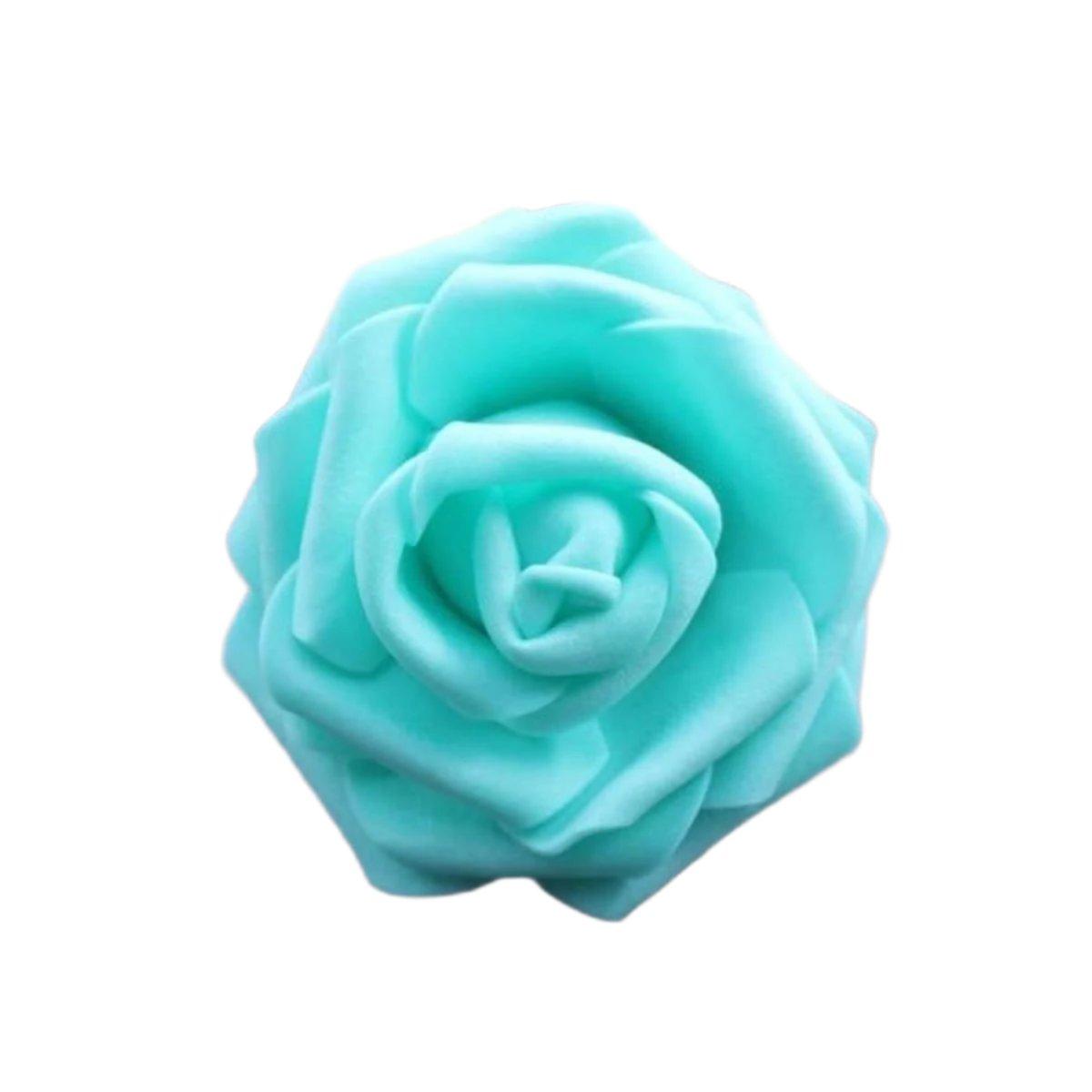 7.5cm Foam Rose Head for Wedding DIY (various colours) – 1. 40pcs Cyan