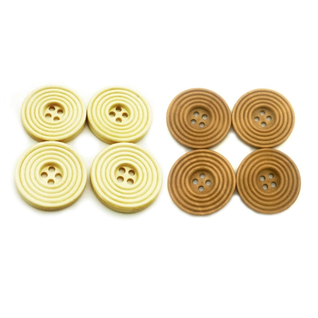 7pcs 30mm Ringed Wooden Extra Large Buttons