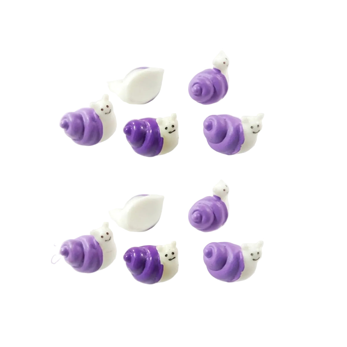 7pcs/10pcs Miniature Mini Garden Cow Rabbit Turtle Duck Animal Figurines Craft Toys - Purple Snails - Asia Sell