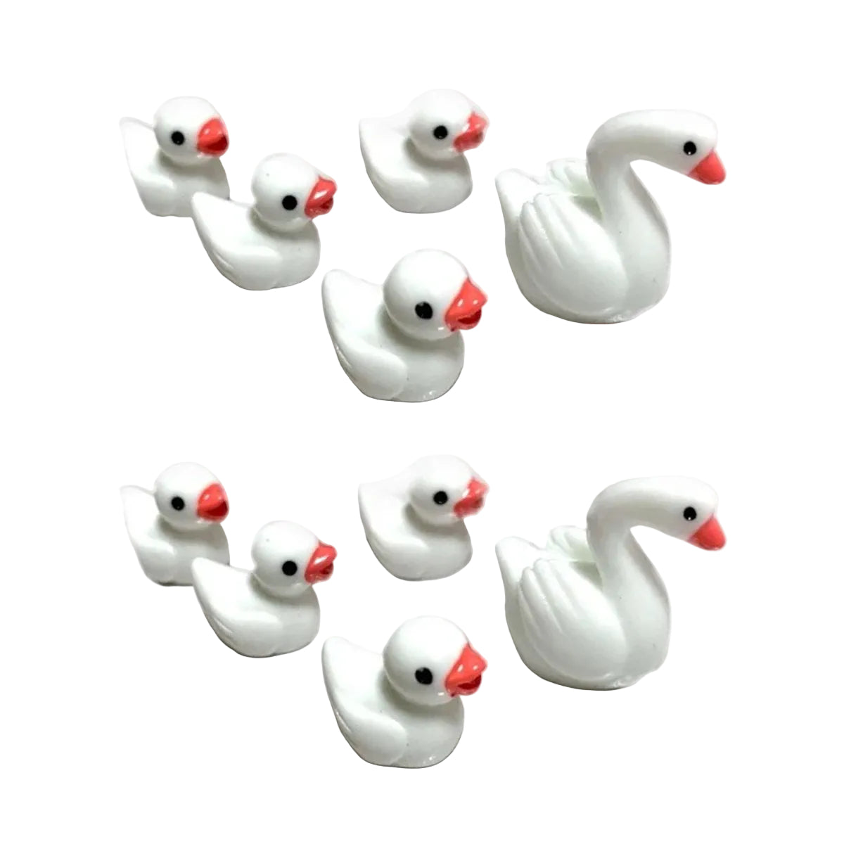 7pcs/10pcs Miniature Mini Garden Cow Rabbit Turtle Duck Animal Figurines Craft Toys - Swans and Ducks Family - Asia Sell
