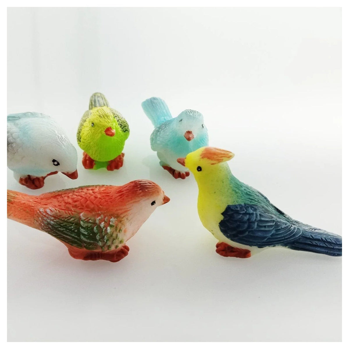 8 Birds in a Nest Resin Parrot Bird Nest Figurine Animal Model Home Decorations Miniature Fairy Garden Bonsai Modern Craft Decor - 5pcs - Asia Sell